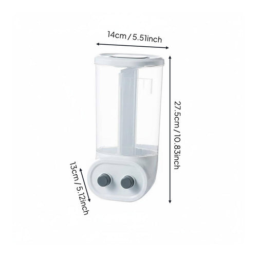 Wall Mounted Grain Dispenser Adjustable Dividers for Pantry