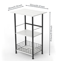 3 Tier Kitchen Trolley Space Saving Kitchen Rolling Shelf Sturdy Frame