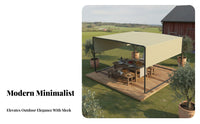 sun's Rays Protection Metal Frame Sun Shelter Weather Resistant Adjustable Canopy Gazebo Waterproof Patio Cover Heavy Duty for Garden Enthusiasts, Homeowners, Families, Courtyard, Backyard, Deck, Poolside