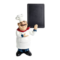 Decorative Chef Figurine with Message Board Standing Chef Figurine with Chalkboard Adorable Sculpture Classic for Bakery
