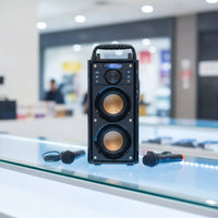 Portable Sing-Along Speaker Compact Portable Speaker with Handle Built-in Audio Playback System for Singers, Home Entertainment, Parties