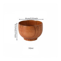 Small Wooden Bowl Compact for Kitchen, Restaurant, Kids