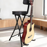 Guitar Chair with Backrest Foldable Folding Guitar Stool Portable for Musicians