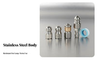 1/4 Inch Pipe Unclogging Spray Head Stainless Steel Drain Cleaner Head Stainless Steel Sewer Jetter Head