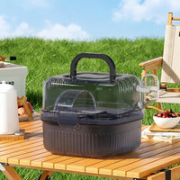 Portable Hamster Cage with Clear Lid, Large Oval Shape Travel Hamster Cage Includes Water Bottle and Wheel, Outdoor Hamster Cage for Small Pet Travel