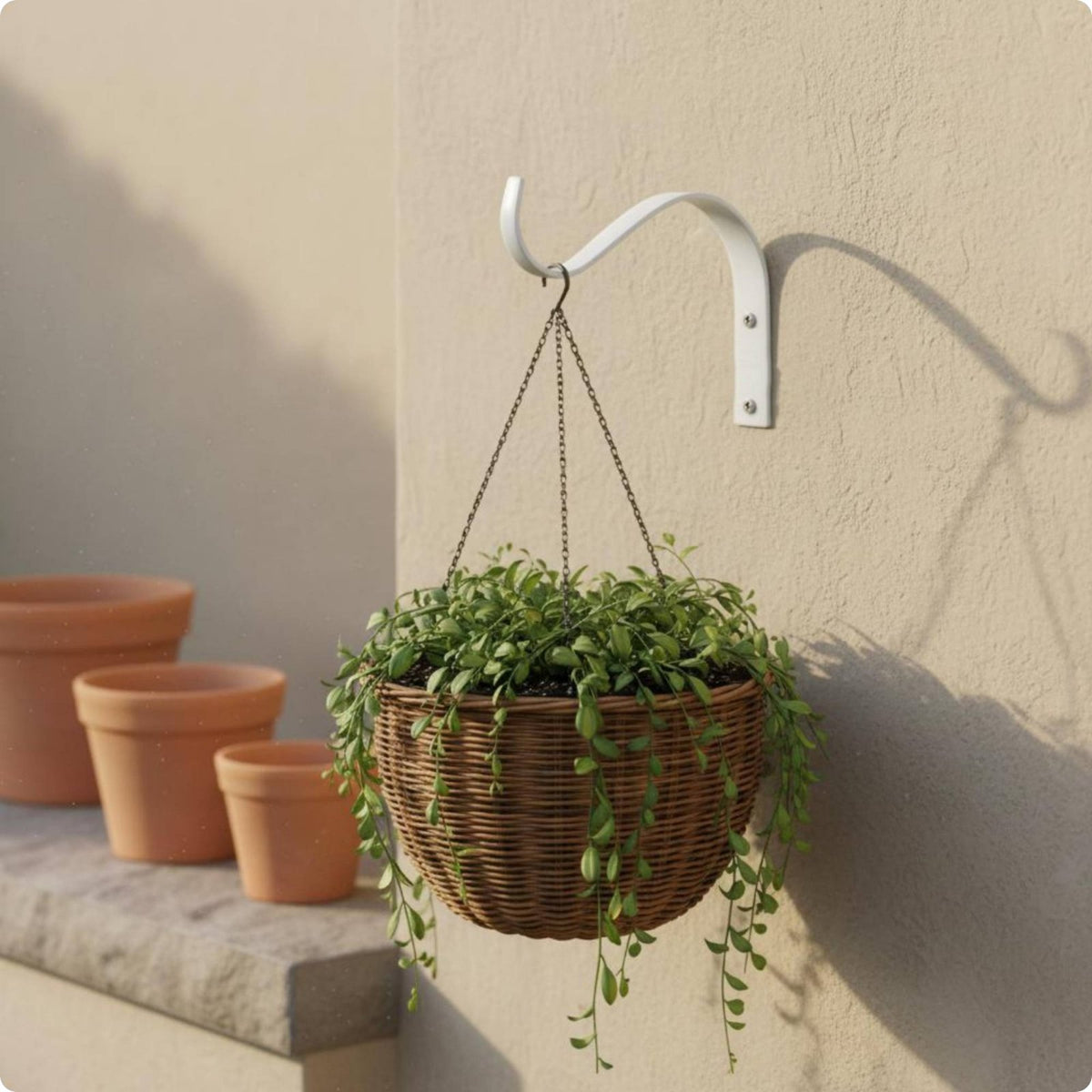 Wall-Attached Plant Bracket Easy to Install Hanging Plant Bracket Rust Resistant Bird Feeder Hanger for Patio, Porch