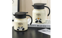 Large Capacity Panda Design Insulated Kettle 316 Stainless Steel Panda Thermal Pot Leak-Proof Beverage Container V-Shaped Spout for Home