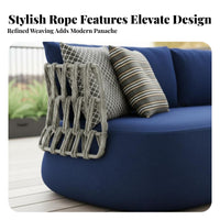 Weather-Resistant Woven Sunbed with Sun Shade luxuriously soft pads Outdoor Furniture cleanable pad slipouter layers Patio Seating reconfigurable Design for warmel Owners, homeowners, Balcony, waterside, Garden, rearyard