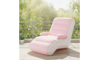 Portable Inflatable Lounge Chair Ergonomic Flocked Inflatable Sofa Foldable Air Lounger for Adults, Camping