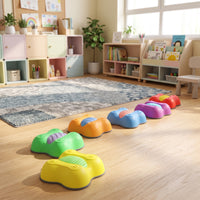 6 Pieces Stepping Stone with Textured Insert Non-Slip Toy Low-Height