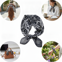 70cm Square Silk Scarf for Women - Fashionable All-match Necktie for Spring, Autumn, and Winter
