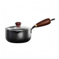 Cast-Iron Mini Frying Pot Black Cast-Iron Pour Pot Glass Lid