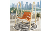 Padded Hanging Swing Chair with Stand Compact Hanging Swing Chair with Cushion Powder-Coated Furniture Outdoor for Garden