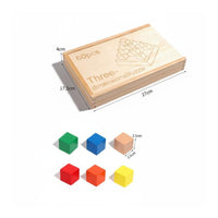 60 Pieces Colorful Wooden Cube Blocks Learn While Playing 3D Brainteaser Blocks Develops Logical Thinking Spatial Reasoning Toy Hand-Eye Coordination for Children, Preschoolers, Toddlers, Home, Classroom, Daycare