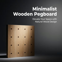 Solid Wood Pegboard Shelf for Wall, Wooden Pegboard Shelves with Hooks, Peg Board Organizer Storage, Craft Room Shelving Unit