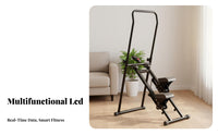 Anti-Slip Pedals Foldable Climbing Machine LED Monitor Foldable Cardio Climber Heavy-Duty Construction Home Fitness Stepper Stable Triangular Structure for Beginners, Adults, Seniors, Indoor, Small Apartments, Strength Training, Living Room