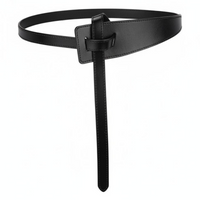 Black Leather Belt, Ladies Waist, Casual to Formal