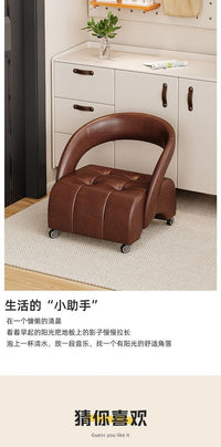 万向轮小凳子客厅家用感滑轮换鞋凳沙发凳换鞋靠背小椅子溜溜凳