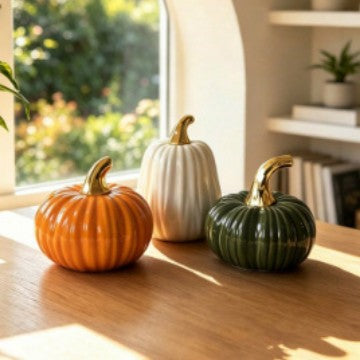 European Creative Three-Color Ceramic Pumpkin Decorative Ornament