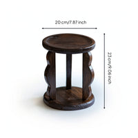 Display Stand with Round Base Rustic Tiered Display Stand Tranquil-Wooden Look Riser for Tea Lovers