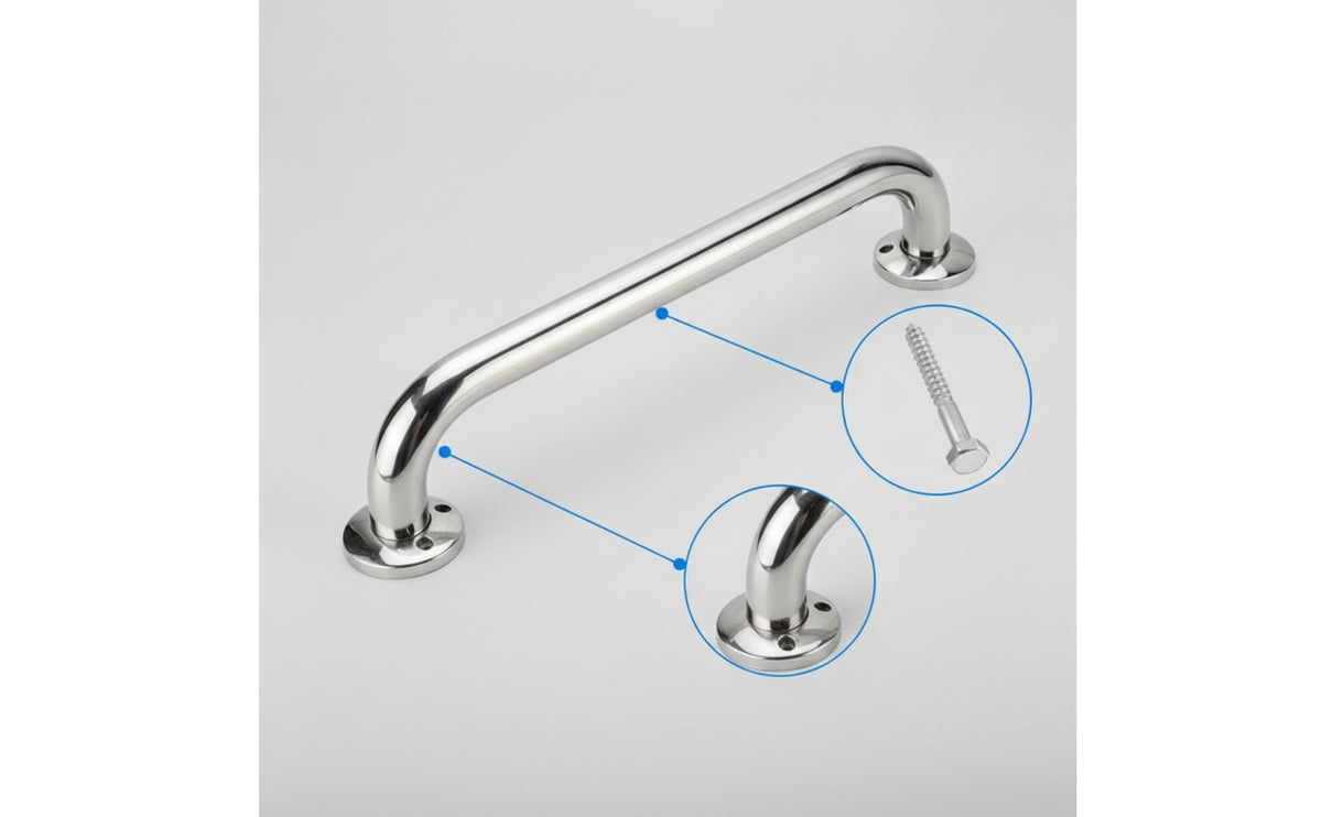 Pool Handrail Stainless Steel Pool Grab Rail Floor-Mounted Handrail with Mounting Hardware for Homeowners, Spa Area Deck