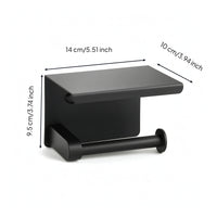 Bathroom Tissue Holder with Shelf Space-Saving Hardware Modern for Powder Room