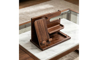 Bedside Organizer Tray Minimalist Wooden Phone Dock Versatile for Office