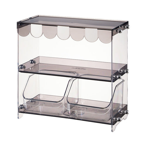 Desktop Storage Rack Rounded Edges Acrylic Storage Rack Metal Fasteners Steeping Packet Organizer