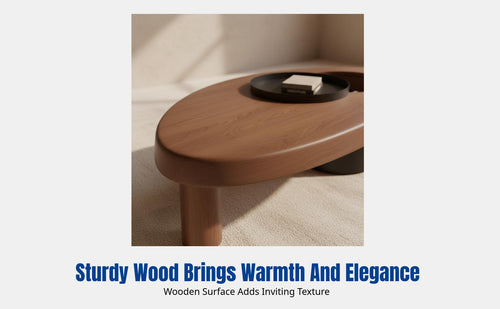 Minimalist Wabi-Sabi Coffee Table, Solid Wood, Storage, Artistic Design, Living Room