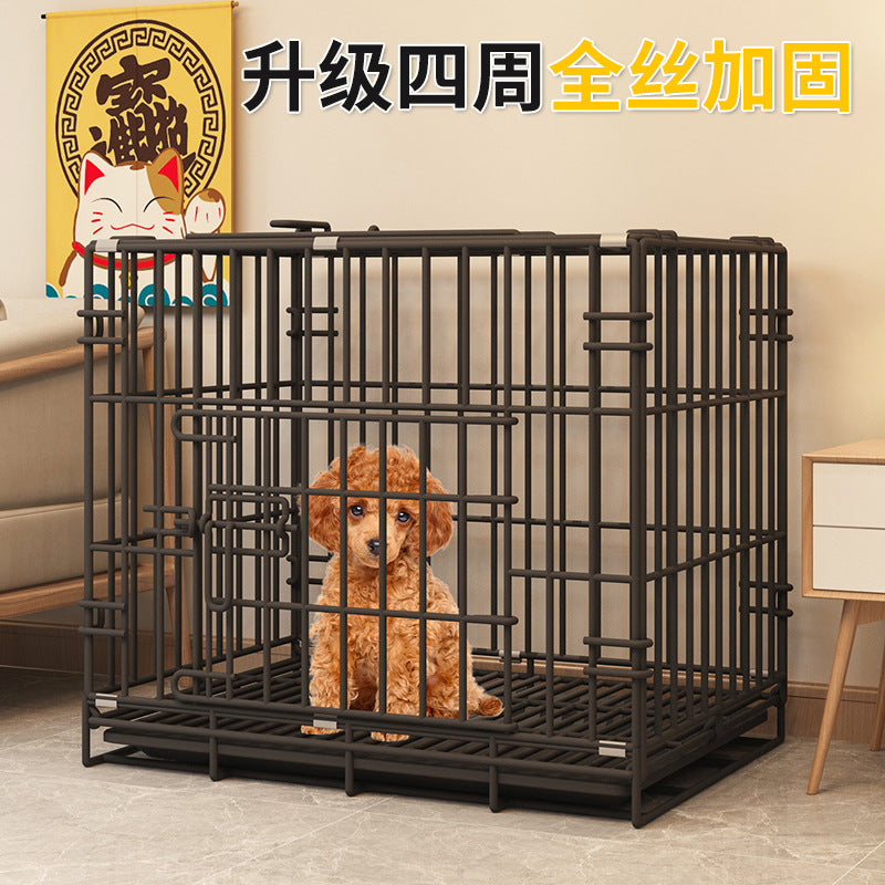 厂家直销狗笼子猫狗宠物折叠铁丝笼小型犬加粗中大型犬免安装狗笼