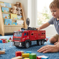Fire Truck Toy Push-Along Fire Truck Diecast Emergency Vehicle for Young Children, Collectors, Playroom, Sandbox