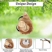 Wooden Wall-Mounted Butterfly House with Feeder for Garden and Patio