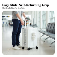 Universal Charging Ports Charging Ports Front-Opening Hardside Luggage Sturdy Hard Shell Hardside Carry-on Adjustable Telescopic Handle Suitcase Effortless Rolling Wheels for Business Travelers, Frequent Flyers, Professionals, Airport, Vacations