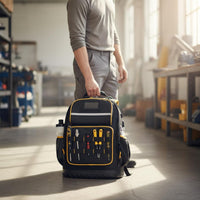 Heavy Duty Tool Backpack Multiple Pockets for Jobsite, Electricians, Technicians
