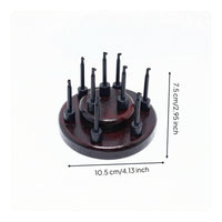 9-Hole Fly Hook Rack Round Fly Hook Display Stand Solid Wood