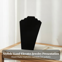 Rear Support Freestanding Necklace Display Board Stepped Top Necklace Holder Stand Tapered Shape