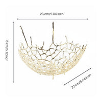 Metal Wire Fruit Bowl Breathable opening Design Gold Wire Decorative Bowl Space Saving Household Decor for Living Room