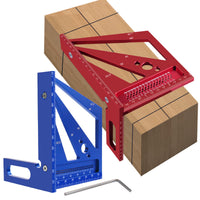 Aluminum Alloy Woodworking Square Ruler with Four Corners and Triangle, Fourth Generation, for Measuring and Layout