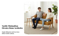 3 Pieces Two Armchairs and a Side Table Nordic Design Conversation Set Space-Saving Thick Cushions for Apartment Dwellers