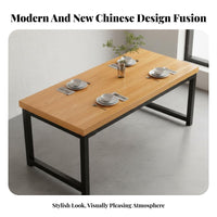 Dining Table and Chair Set Rectangular Kitchen Table Space Saving Dining Set Sturdy Metal Legs Easy Install Suitable for Families Homeowners Cafe Holiday Dinners