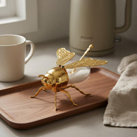 Gold Bee Sugar Pot Transparent Body Honey Jar with Spoon Easy to Clean