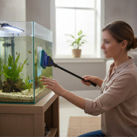 Long-Handled Aquarium Pivoting Multi-Functional Aquatic Tank Scrubber