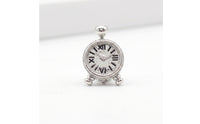 5 Pieces Dollhouse Clock Miniature Mini Clock with Roman Numerals Silver-Tone Ornament for Hobbyists, Collectors