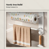 No-Drill Cabinet Paper Towel Rack, Multi-Rod Wall Hanging Organizer, Storage for Cling Film, Towels, Napkins
