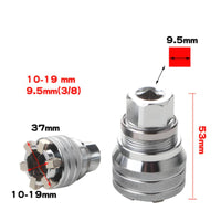 Knurled Socket Wrench with Drill Adapter Universal Adjustable Socket Wrench Compact Tool Multi-Function for Mechanics, DIYers, Workshops, Home Repairs