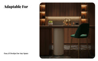 Fluted Oval Pedestal Baked Paint Finish Furniture Hardware Light Luxury Stylish Look Minimalist & Design for Adults, Cafe