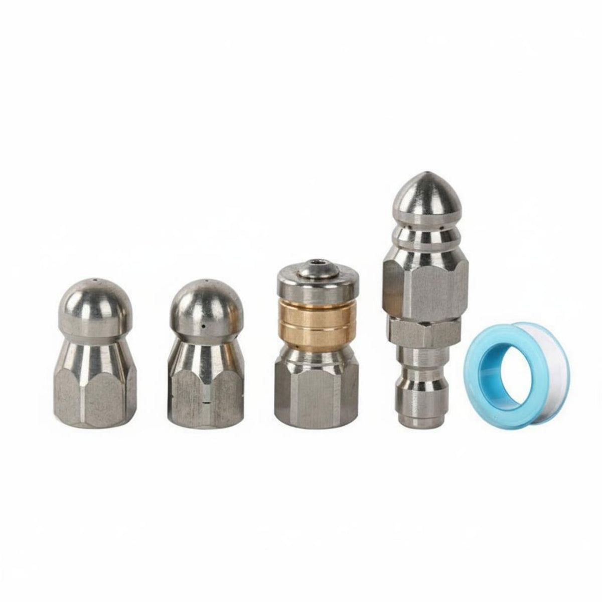 1/4 Inch Pipe Unclogging Spray Head Stainless Steel Drain Cleaner Head Stainless Steel Sewer Jetter Head