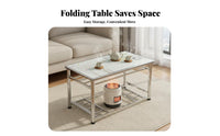 Heat Resistant Top Stainless Steel Kotatsu Frame Non-Slip Feet Folding Heating C Away from Ee Table Rounded Corners Rectangular Table with Heating Rack Heavy Duty for Family, Adults, Seniors, Winter, Living Room, Dining, Studying