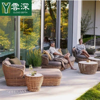 Outdoor PE Rattan Lounge Sofa Set with L-shaped Configuration