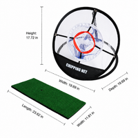 Golf Practice Net, 30cm Three-Layer Golf Chipping Net for Garden, Portable Indoor Outdoor Golf Net and Mat Set